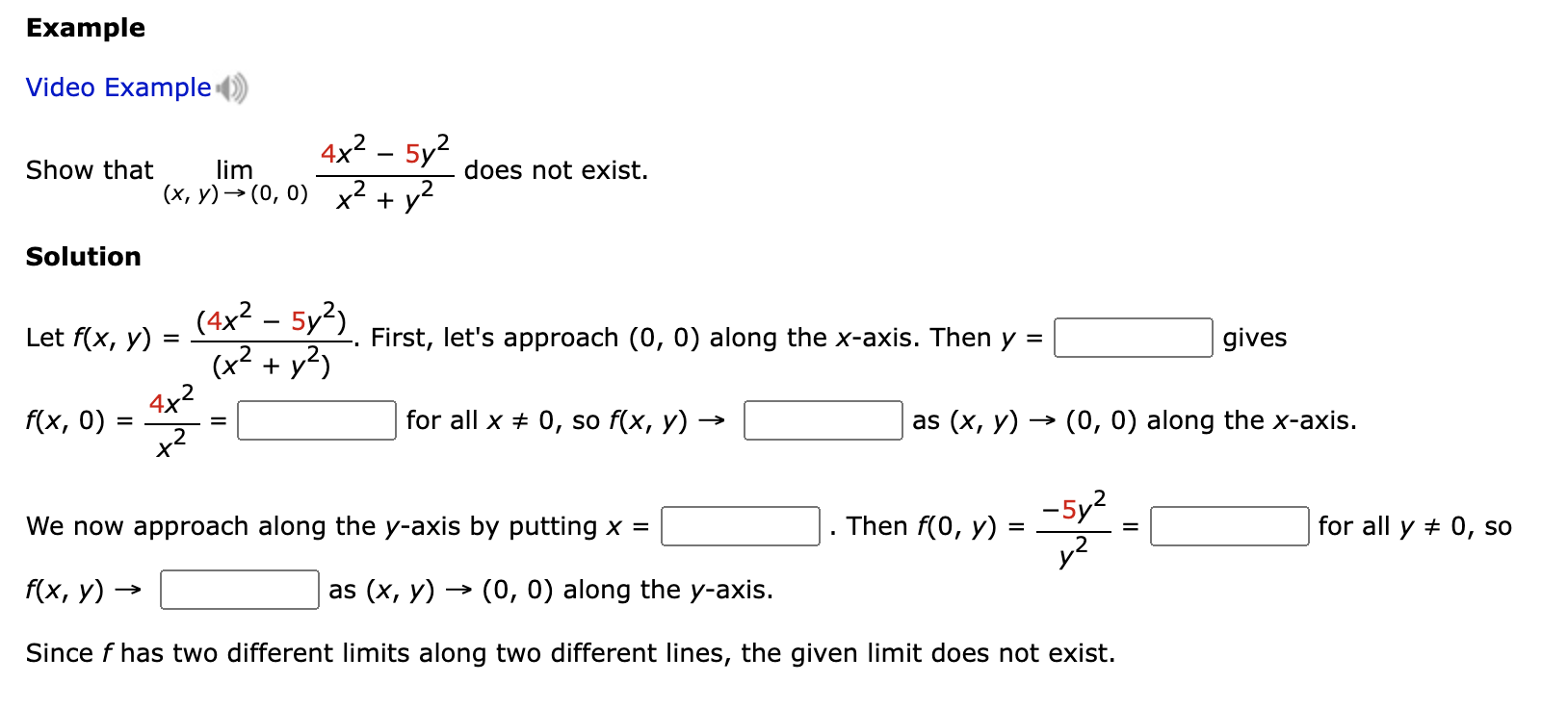 Solved Example Video Example X Y Show That Lim X Y Chegg