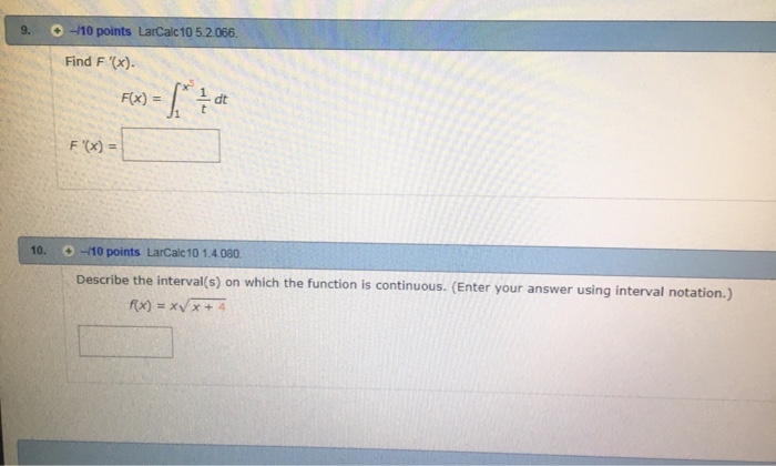 Solved Points Larcalc Find F X Chegg