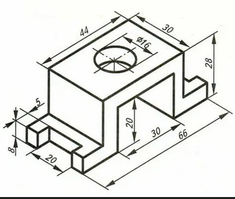 Solved Draw The Isometric To Orthogonal Drawing Chegg