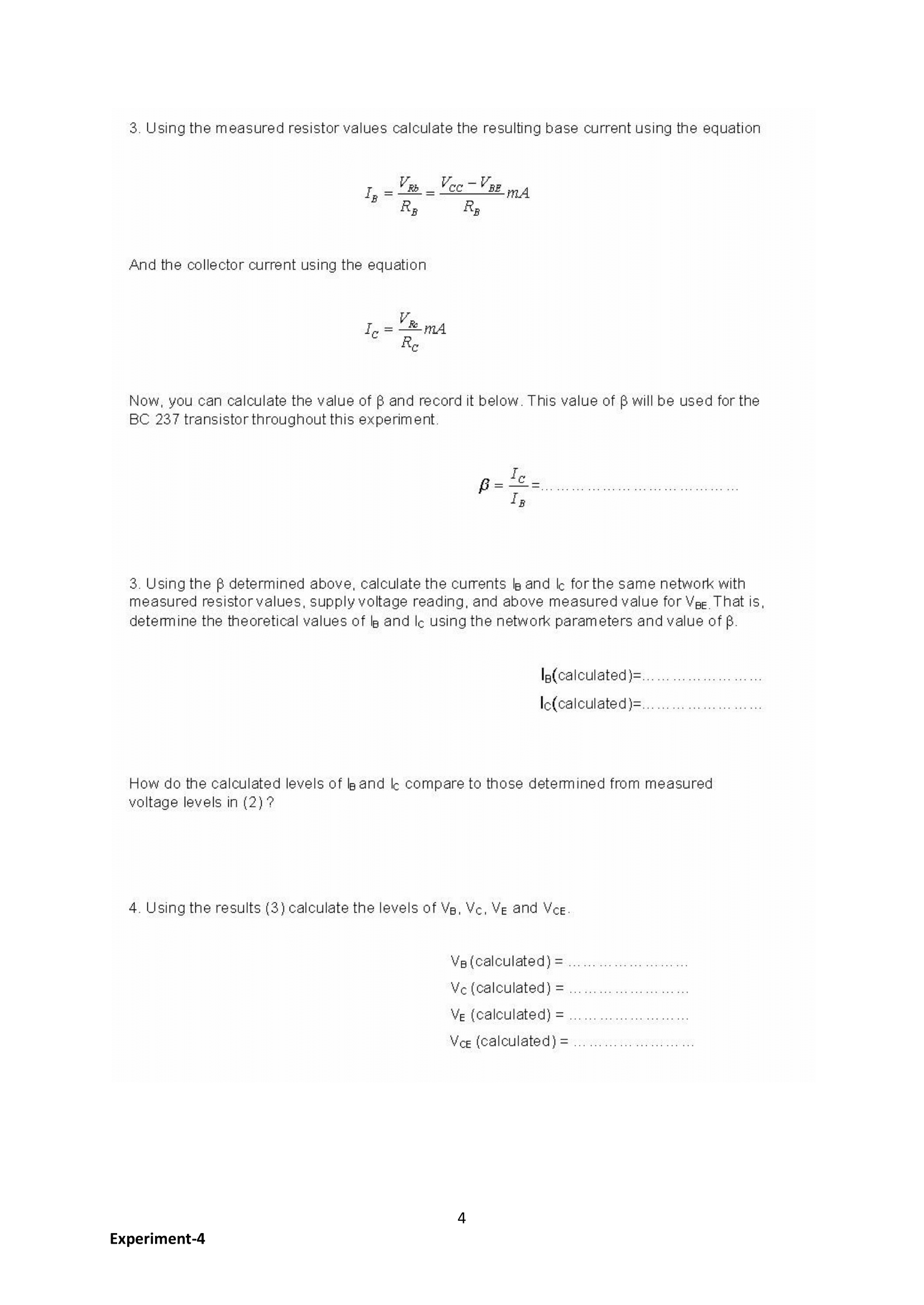 Objectives Dc Analysis Of Bipolar Junction Chegg