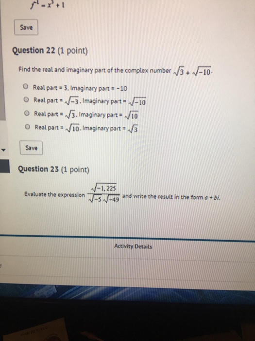 Solved Find The Real And Imaginary Part Of The Complex Chegg