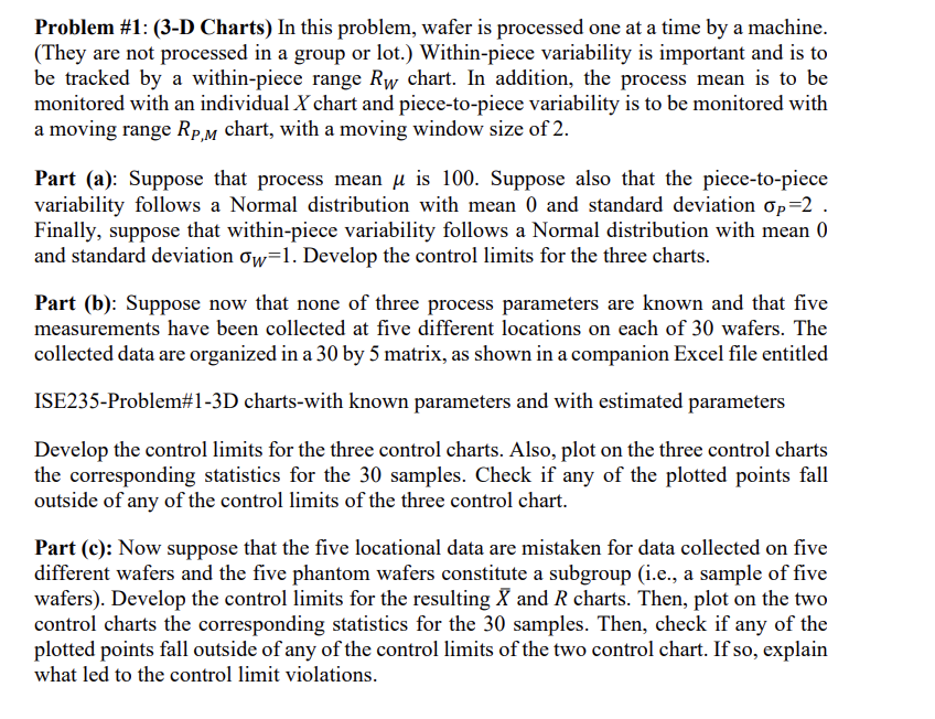 Solved Problem 1 3 D Charts In This Problem Wafer Is Chegg