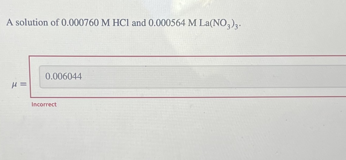 Solved Calculate The Ionic Strength H For Each Of The Chegg