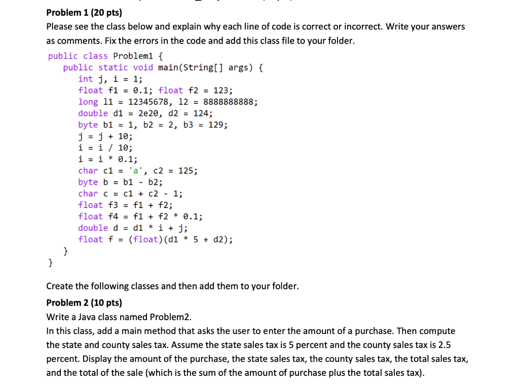 Solved Please See The Class Below And Explain Why Each Line Chegg