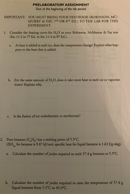 Prelaboratory Assignment Due At The Beginning Of The Chegg