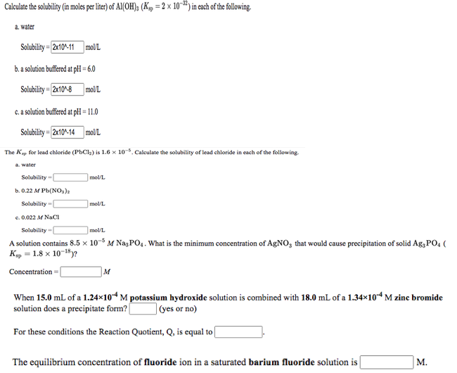 Calculate The Solubility In Moles Per Liter Of Chegg