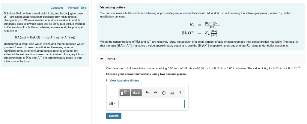 Solved Constants Periodic Table Visualizing Buffers S Of Chegg