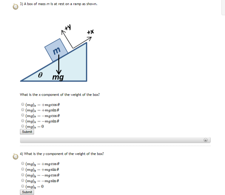 Solved A Box Of Mass M Is Sliding Down A Ramp As Shown X Chegg