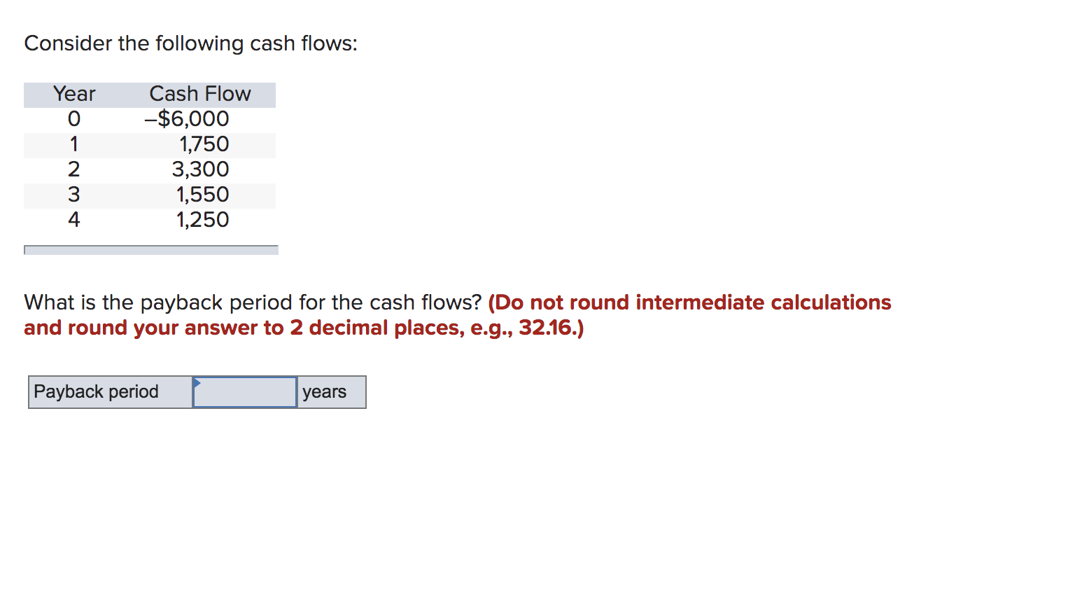 Solved Consider The Following Cash Flows Year Cash Flow Chegg