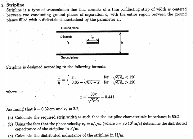 Solved Stripline Stripline Is A Type Of Transmission Line Chegg