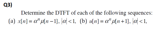 Solved Q2 Determine The DTFT Of The Sequence Chegg