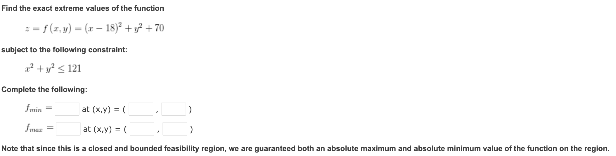 Solved Find The Exact Extreme Values Of The Function Z F Chegg