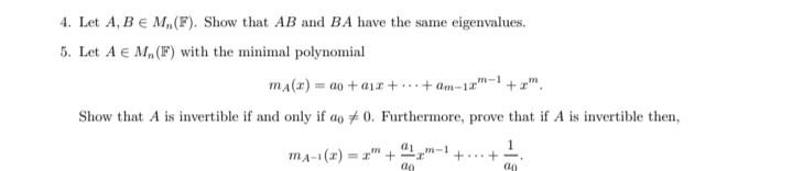 Solved Let A B E M F Show That Ab And Ba Have The Chegg