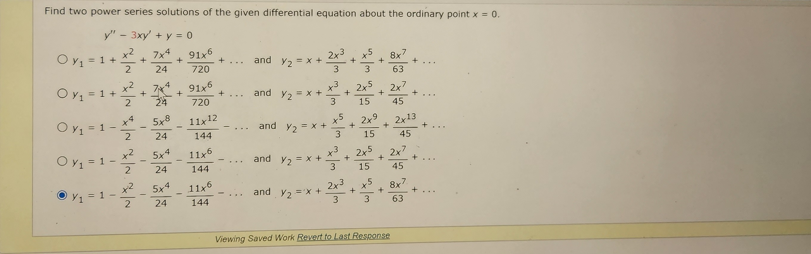 Solved Find Two Power Series Solutions Of The Given Chegg