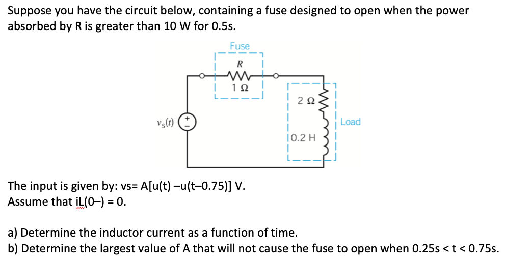 Solved Suppose You Have The Circuit Below Containing A Fuse Chegg