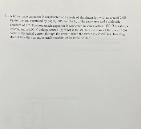 Solved A Homemade Capacitor Is Constructed Of Sheets Chegg