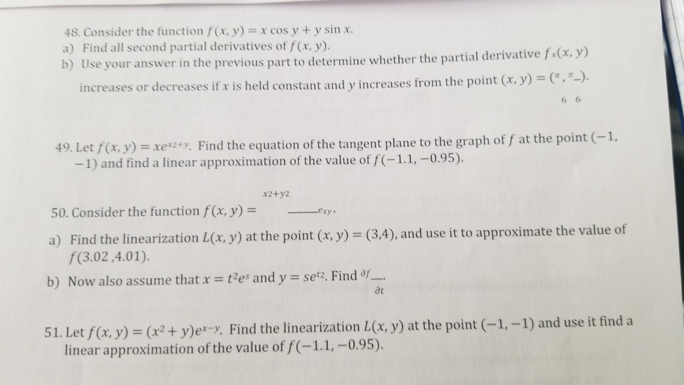 Solved Consider The Function F X Y X Cos Y Y Sin X Chegg