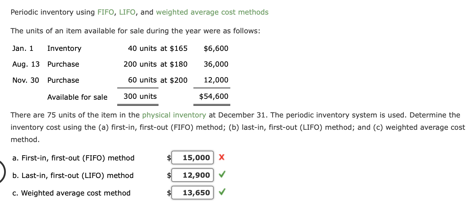 Solved Periodic Inventory Using Fifo Lifo And Weighted Chegg