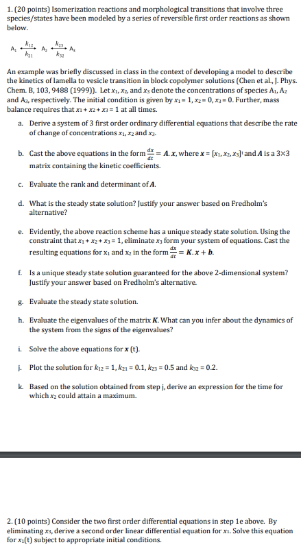 Solved 1 20 Points Isomerization Reactions And Chegg