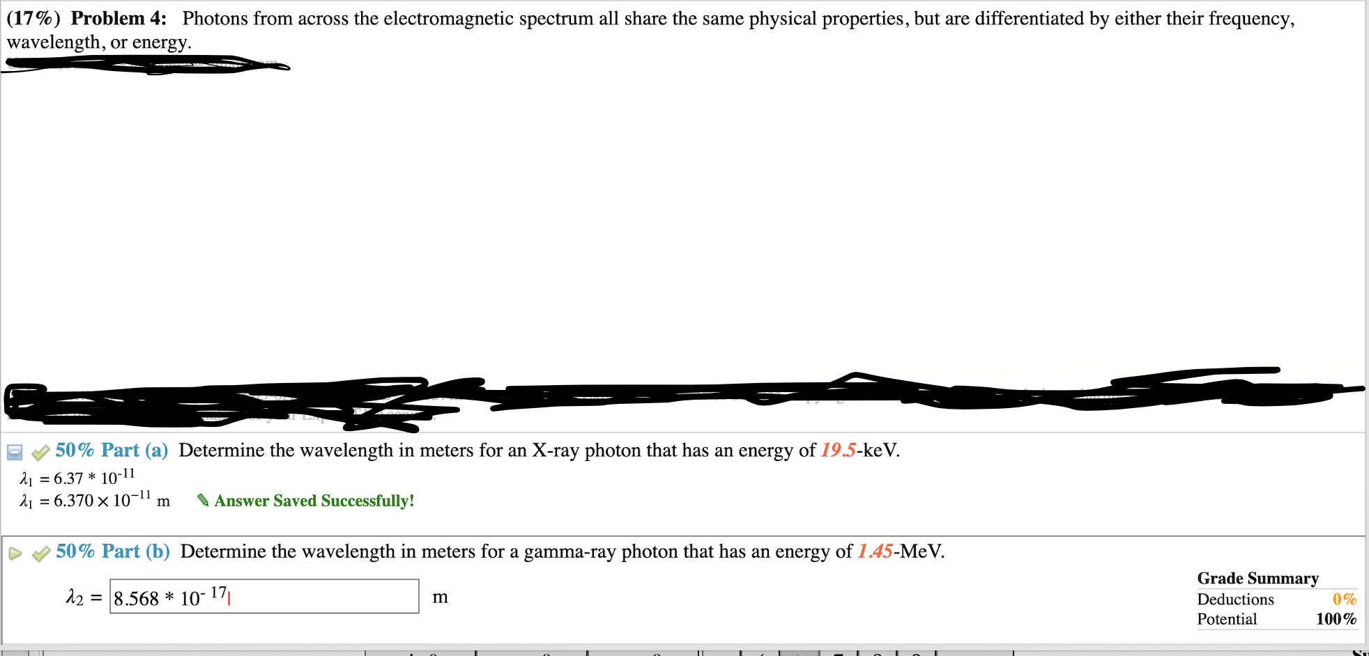 Solved 17 Problem 4 Photons From Across The Chegg