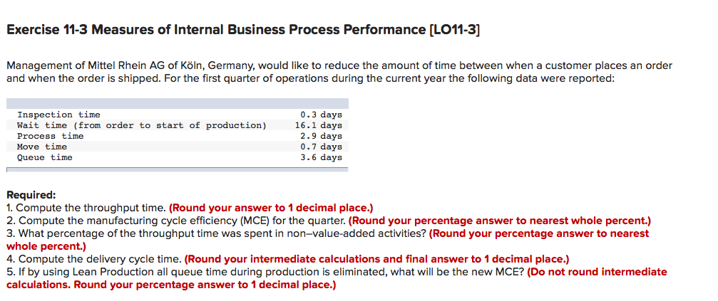 Solved Exercise Measures Of Internal Business Process Chegg