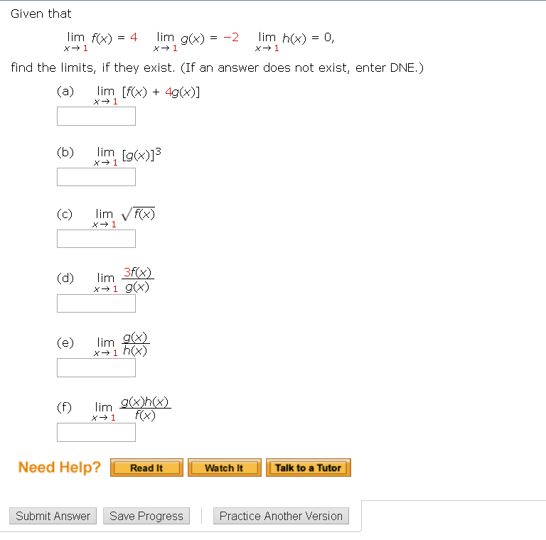 Solved Given That Lim F X Lim H X X Lim G X Chegg