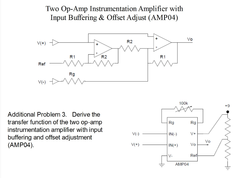 Solved Two Op Instrumentation Amplifier With Input Chegg