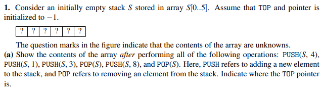 Solved Consider An Initially Empty Stack S Stored In Chegg