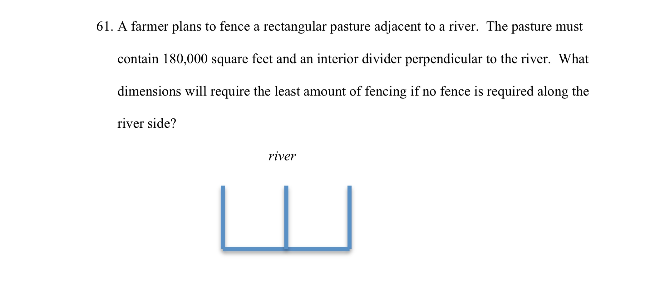 Solved A Farmer Plans To Fence A Rectangular Pasture Chegg