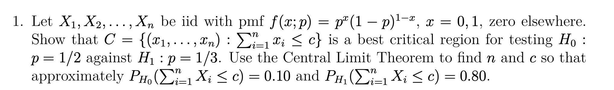 Solved Let X X Xn Be Iid With Pmf F X P P X Chegg