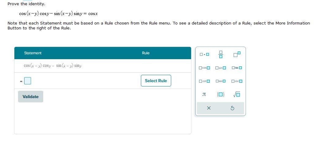 Solved Prove The Identity Cos Xy Cosysin Xy Siny Cosx Chegg