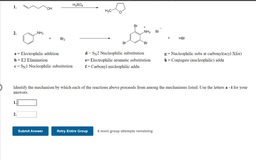 Solved Identify The Mechanism By Which Each Of The Reactions Chegg