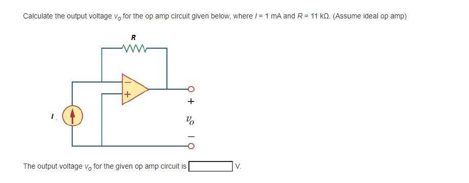 Solved Calculate The Output Voltage Vo For The Op Chegg