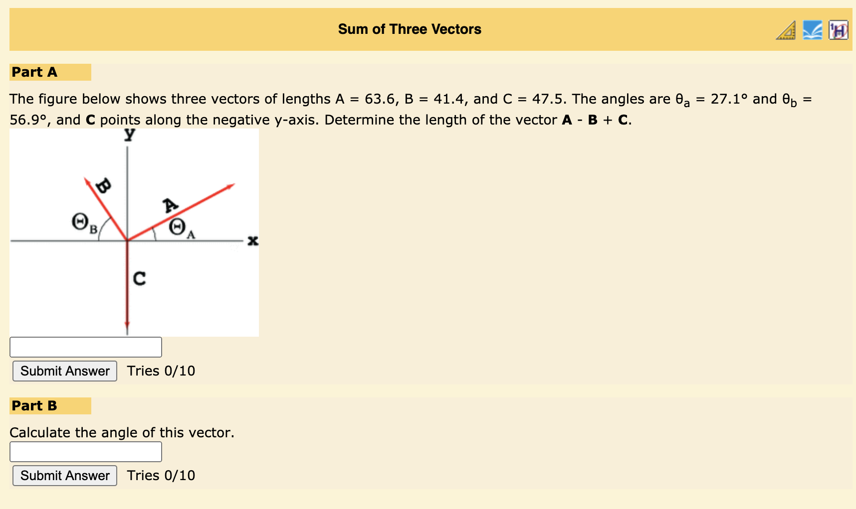 Solved Sum Of Three Vectors Th Part A The Figure Below Shows Chegg