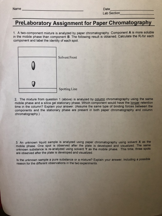 Solved Name Date Lab Section PreLaboratory Assignment For Chegg