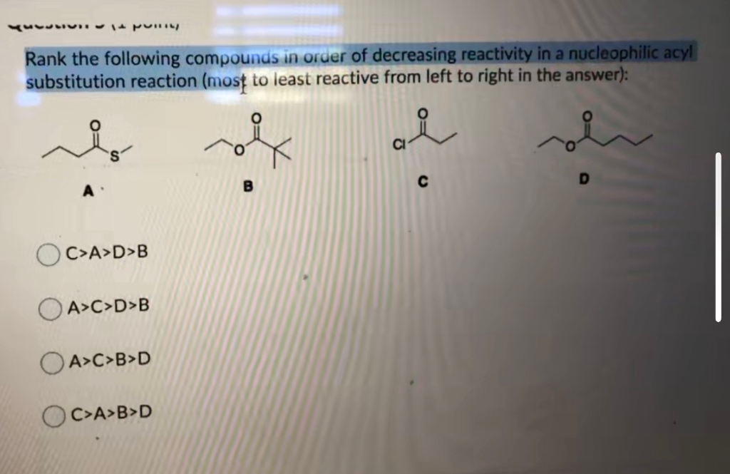 Solved Rank The Following Compounds In Order Of Decreasing Chegg