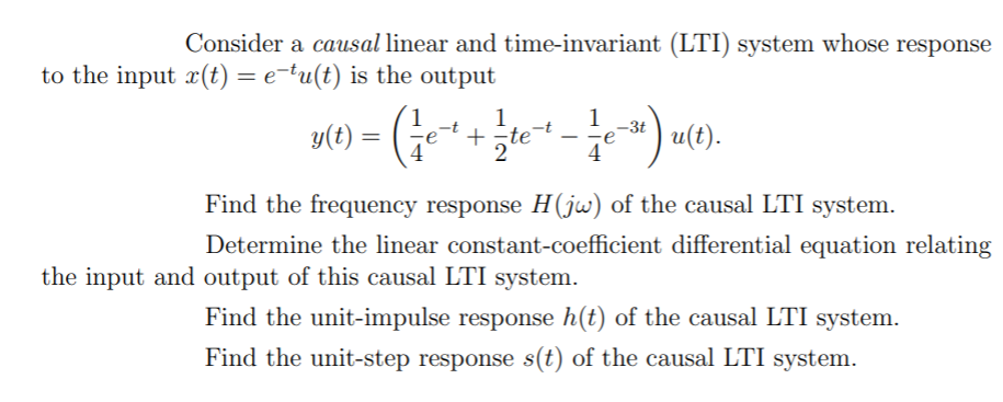 Solved Consider A Causal Linear And Time Invariant LTI Chegg