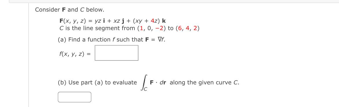 Solved Consider F And C Below F X Y Z Yzi Xzj Xy Z K C Chegg