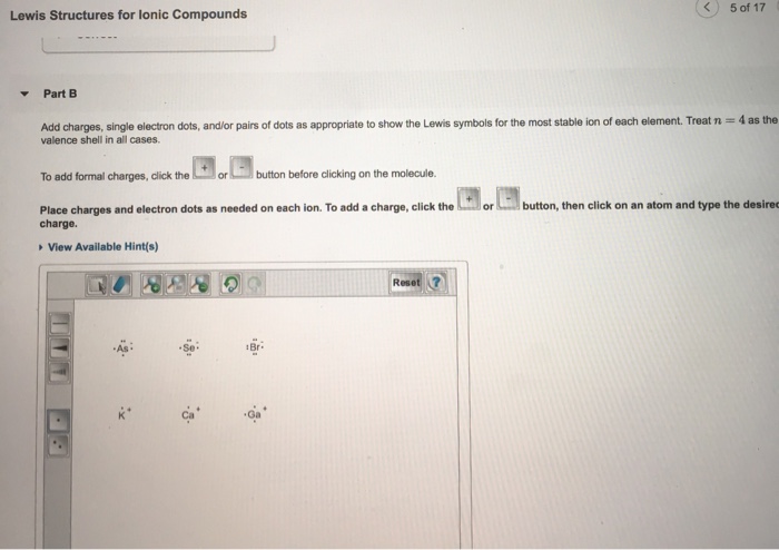 Solved Of Lewis Structures For Lonic Compounds Part B Chegg