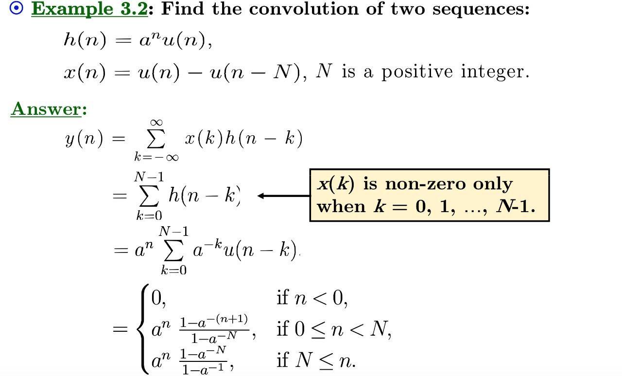 Example Find The Convolution Of Two Sequences Chegg