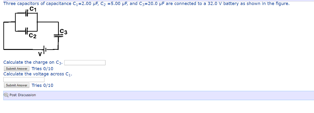 Solved Three capacitors of capacitance C1 2 00 μF C2 5 00 Chegg