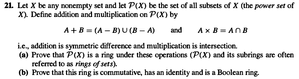 Solved 1 Let X Be Any Nonempty Set And Let P X Be The Set Chegg