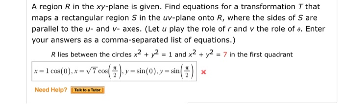 Solved A Region R In The Xy Plane Is Given Find Equations Chegg