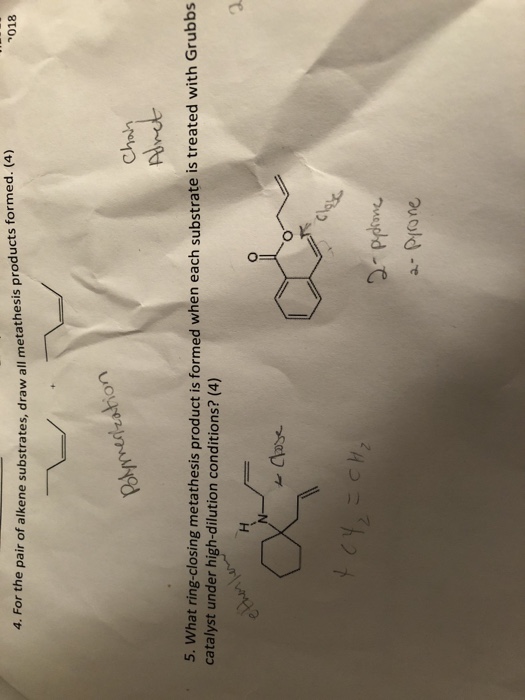 Solved For The Pair Of Alkene Substrates Draw All Chegg