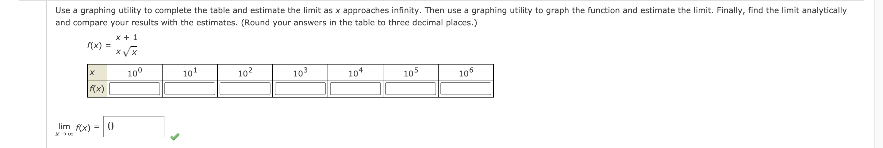 Solved Use A Graphing Utility To Complete The Table And Chegg