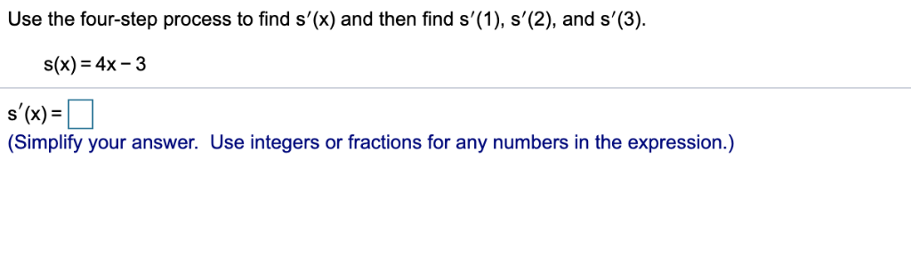 Solved Use The Four Step Process To Find S X And Then Find Chegg