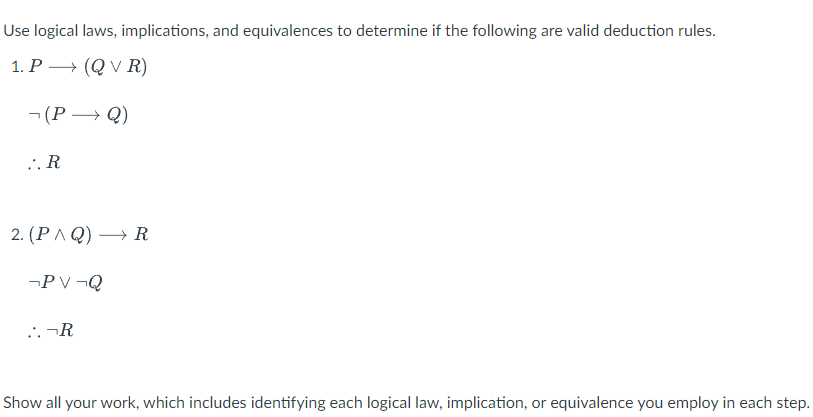 Solved Use Logical Laws Implications And Equivalences To Chegg