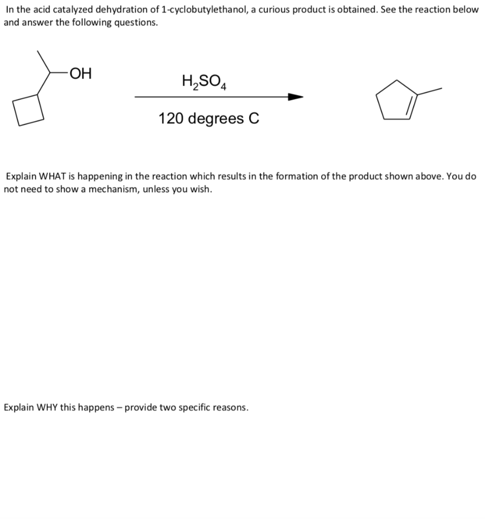 Solved In The Acid Catalyzed Dehydration Of Chegg