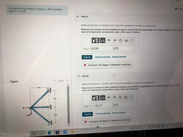 Solved Consider The Truss Shown In Egure 1 AB Is Constant Chegg