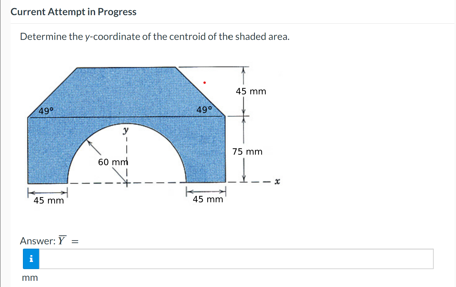 Solved Determine The Y Coordinate Of The Centroid Of The Chegg